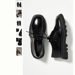 Anthropologie The Rhys Genuine Leather Lace-Up Square-Toe Loafers